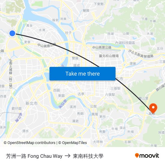 芳洲一路 Fong Chau Way to 東南科技大學 map