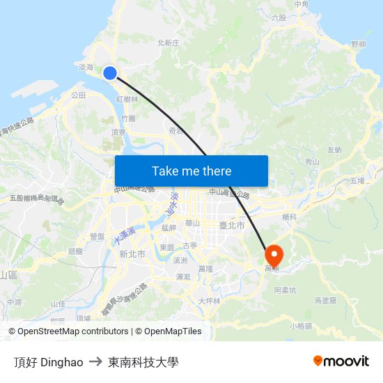 頂好 Dinghao to 東南科技大學 map