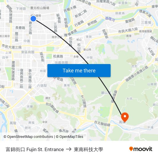 富錦街口 Fujin St. Entrance to 東南科技大學 map