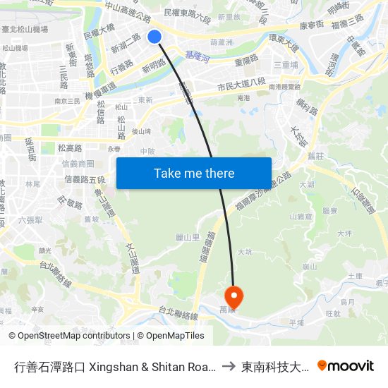 行善石潭路口 Xingshan & Shitan Roads to 東南科技大學 map