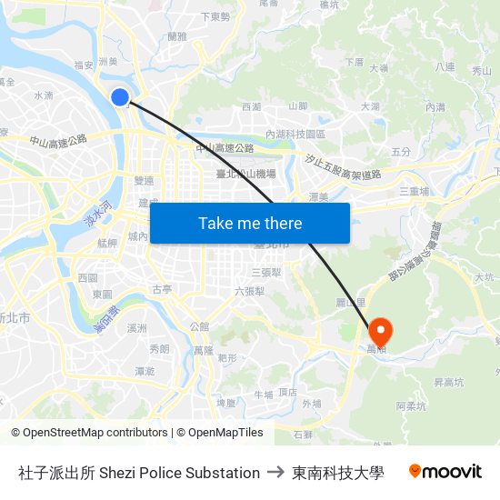 社子派出所 Shezi Police Substation to 東南科技大學 map