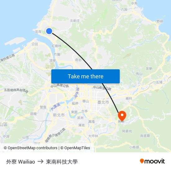 外寮 Wailiao to 東南科技大學 map