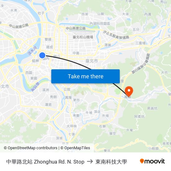 中華路北站 Zhonghua Rd. N. Stop to 東南科技大學 map