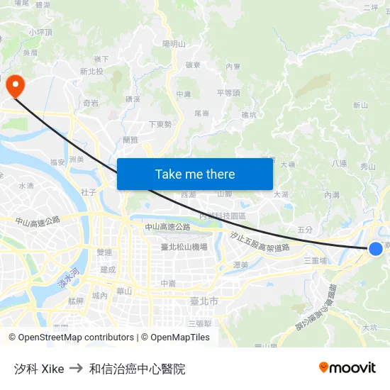 汐科 Xike to 和信治癌中心醫院 map