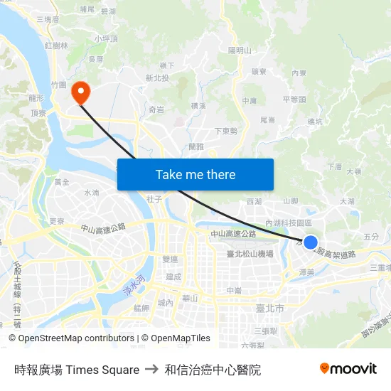 時報廣場 Times Square to 和信治癌中心醫院 map