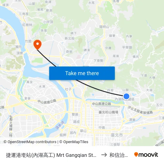 捷運港墘站(內湖高工) Mrt Gangqian Station(Taipei Municipal Nei-Hu Vocat to 和信治癌中心醫院 map
