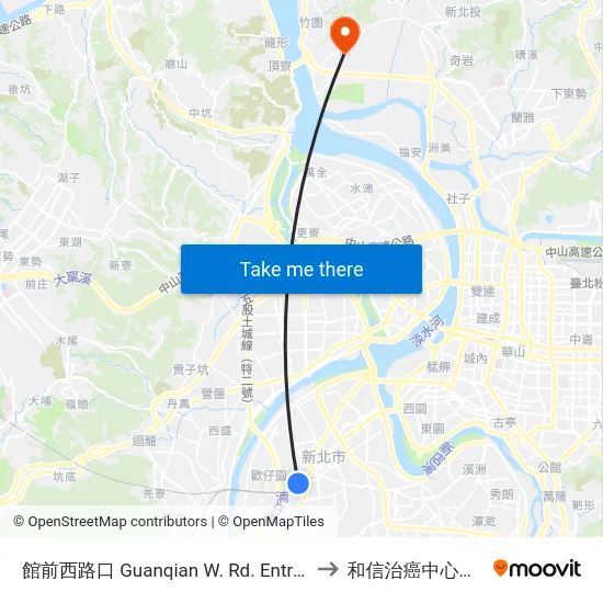 館前西路口 Guanqian W. Rd. Entrance to 和信治癌中心醫院 map