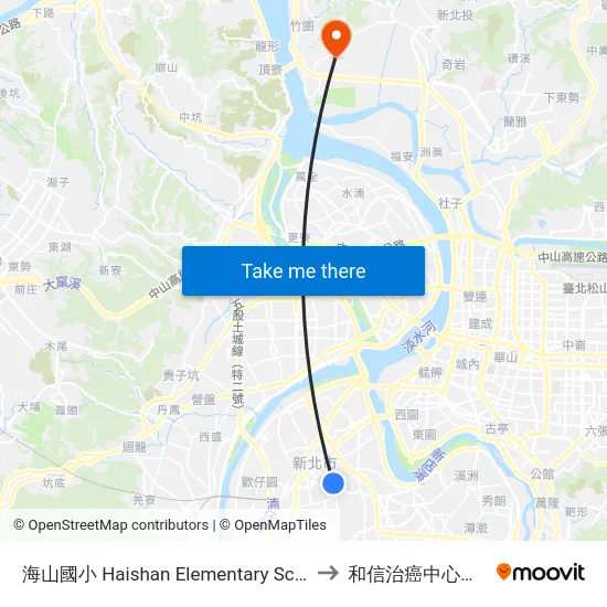 海山國小 Haishan Elementary School to 和信治癌中心醫院 map