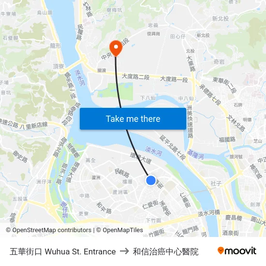 五華街口 Wuhua St. Entrance to 和信治癌中心醫院 map
