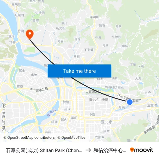 石潭公園(成功) Shitan Park (Chenggong) to 和信治癌中心醫院 map