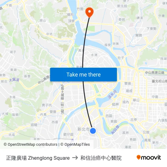 正隆廣場 Zhenglong Square to 和信治癌中心醫院 map