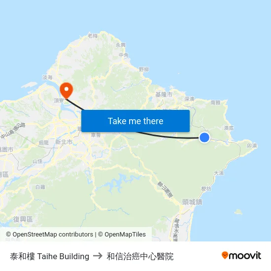 泰和樓 Taihe Building to 和信治癌中心醫院 map