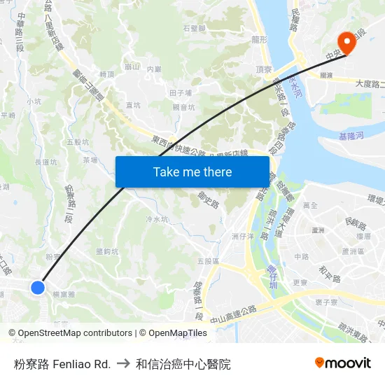 粉寮路 Fenliao Rd. to 和信治癌中心醫院 map