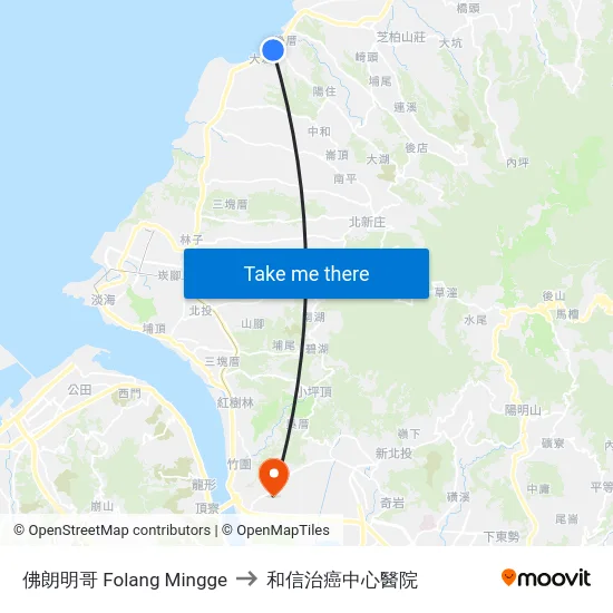 佛朗明哥 Folang Mingge to 和信治癌中心醫院 map