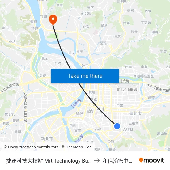 捷運科技大樓站 Mrt Technology Building Sta. to 和信治癌中心醫院 map