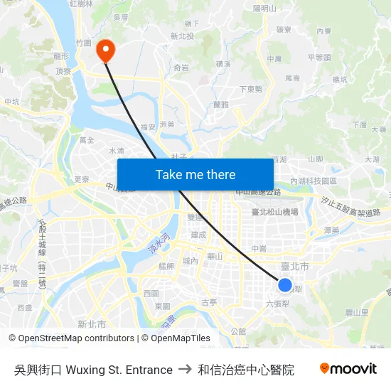 吳興街口 Wuxing St. Entrance to 和信治癌中心醫院 map