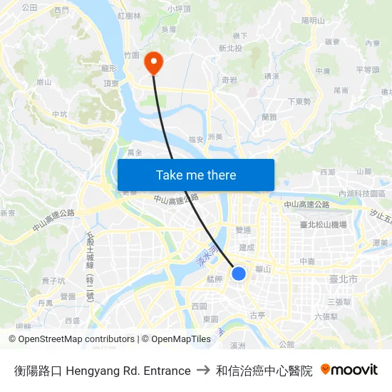 衡陽路口 Hengyang Rd. Entrance to 和信治癌中心醫院 map