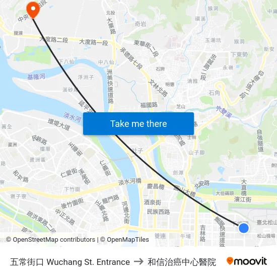 五常街口 Wuchang St. Entrance to 和信治癌中心醫院 map