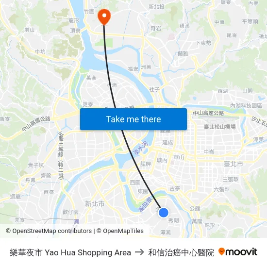 樂華夜市 Lehua Shopping Circle to 和信治癌中心醫院 map
