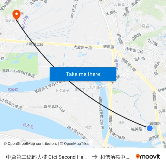 中鼎第二總部大樓 Ctci Second Headquarters to 和信治癌中心醫院 map