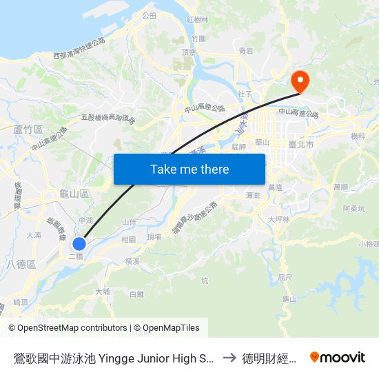 鶯歌國中游泳池 Yingge Junior High School Swimming Pool to 德明財經科技大學 map