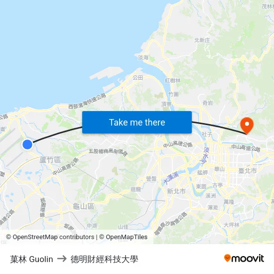 菓林 Guolin to 德明財經科技大學 map