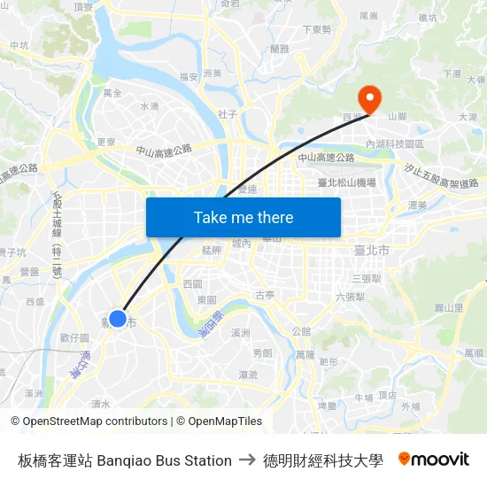 板橋客運站 Banqiao Bus Station to 德明財經科技大學 map