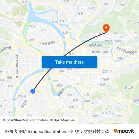 板橋客運站 Banqiao Bus Station to 德明財經科技大學 map