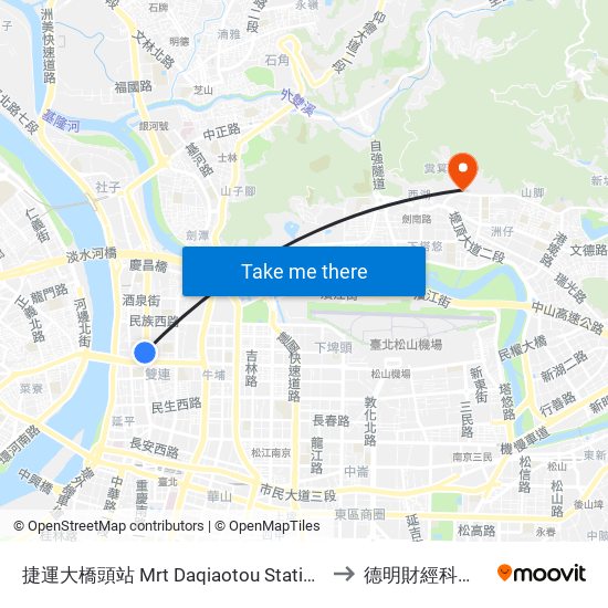 捷運大橋頭站 Mrt Daqiaotou Station Station to 德明財經科技大學 map