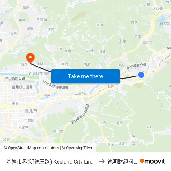 基隆市界(明德三路) Keelung City Line(Mingde 3rd Rd.) to 德明財經科技大學 map