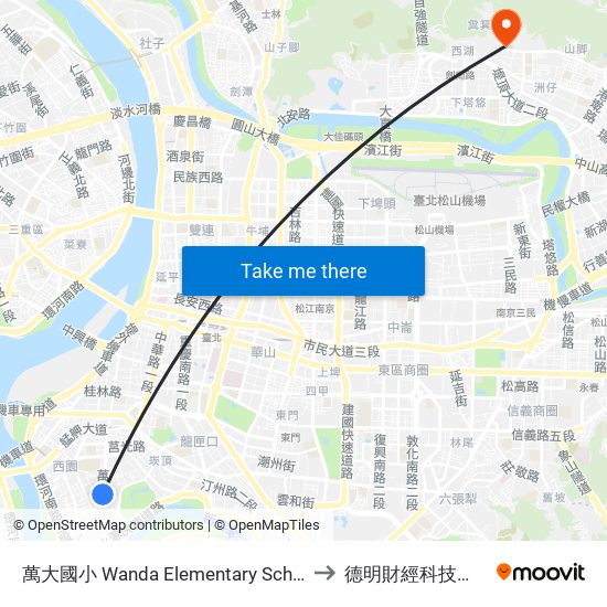 萬大國小 Wanda Elementary School to 德明財經科技大學 map