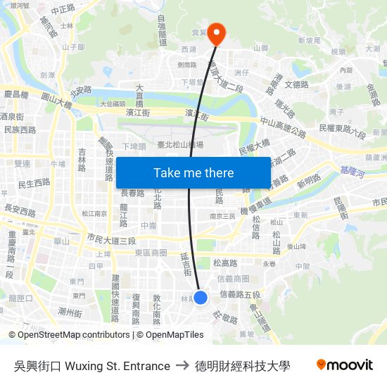 吳興街口 Wuxing St. Entrance to 德明財經科技大學 map