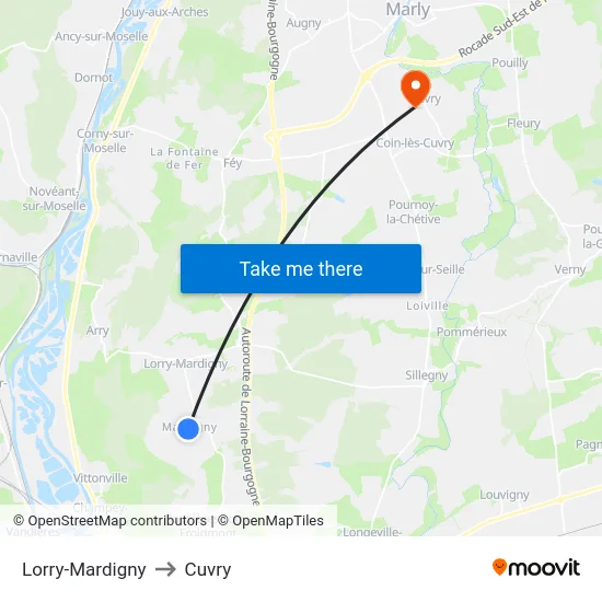 Lorry-Mardigny to Cuvry map
