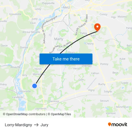 Lorry-Mardigny to Jury map