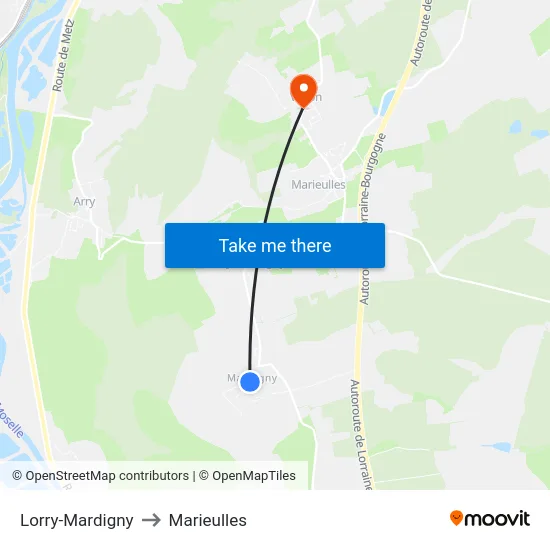 Lorry-Mardigny to Marieulles map