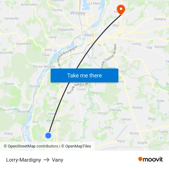 Lorry-Mardigny to Vany map