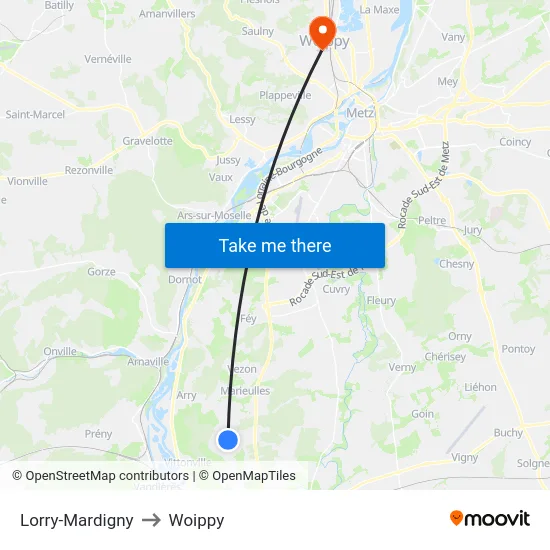 Lorry-Mardigny to Woippy map