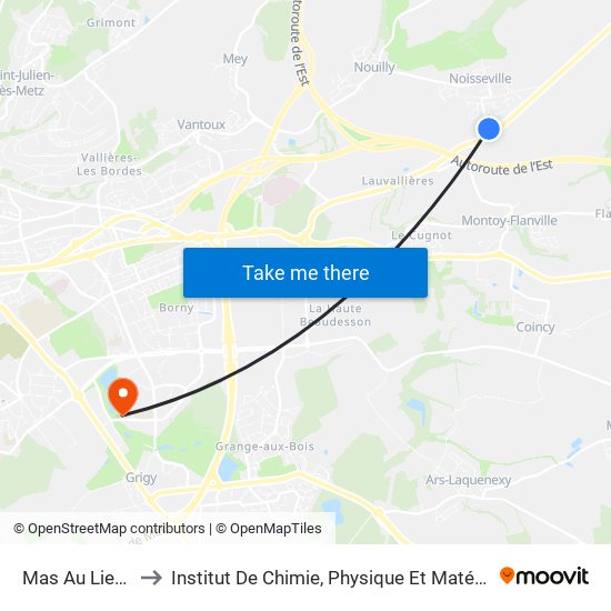 Mas Au Lievre to Institut De Chimie, Physique Et Matériaux map