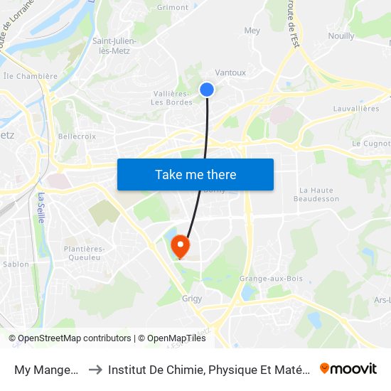 My Mangenot to Institut De Chimie, Physique Et Matériaux map