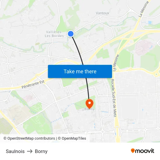 Saulnois to Borny map