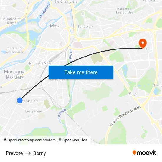 Prevote to Borny map