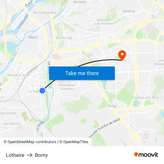 Lothaire to Borny map