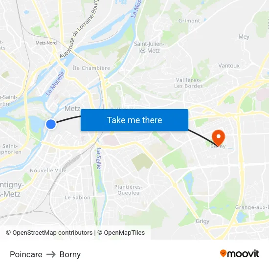 Poincare to Borny map