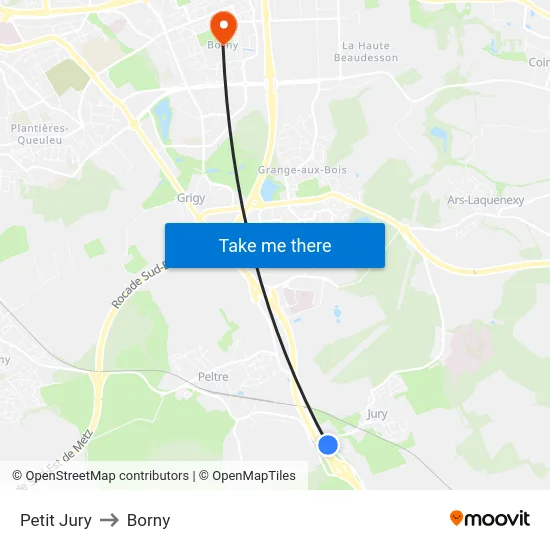Petit Jury to Borny map