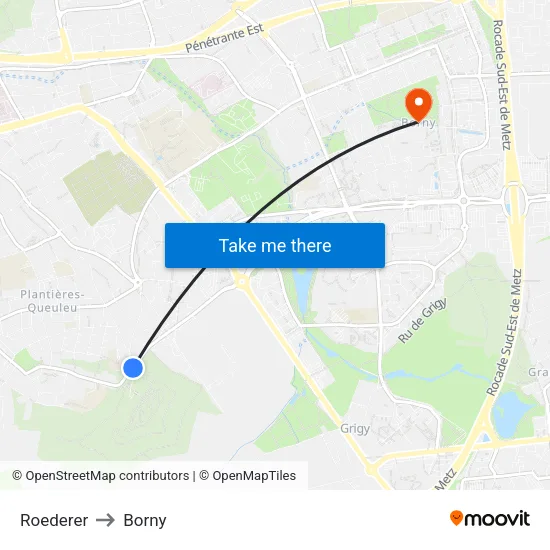 Roederer to Borny map