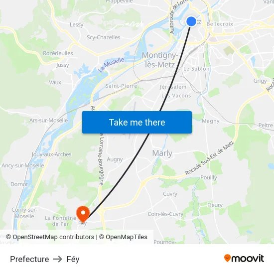 Prefecture to Féy map