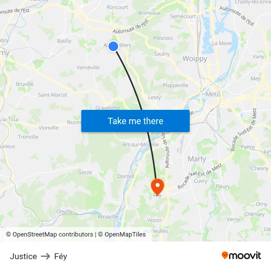 Justice to Féy map