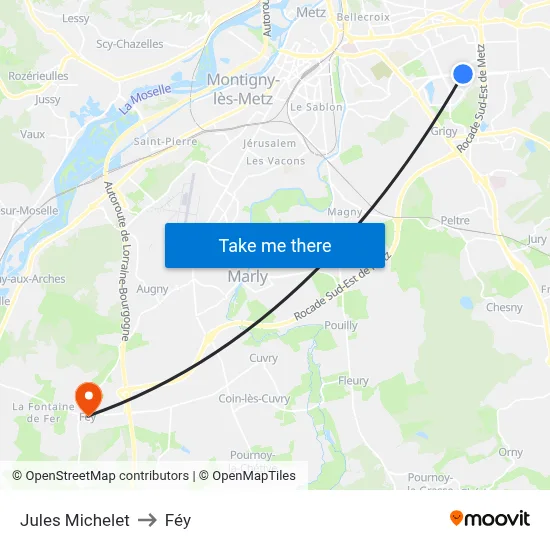 Jules Michelet to Féy map