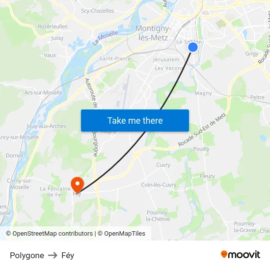 Polygone to Féy map