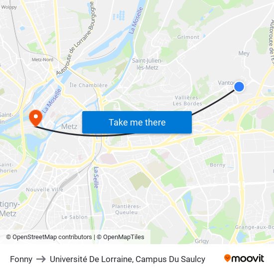 Fonny to Université De Lorraine, Campus Du Saulcy map